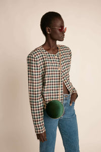 "DOT" BAG IN EMERALD VELVET