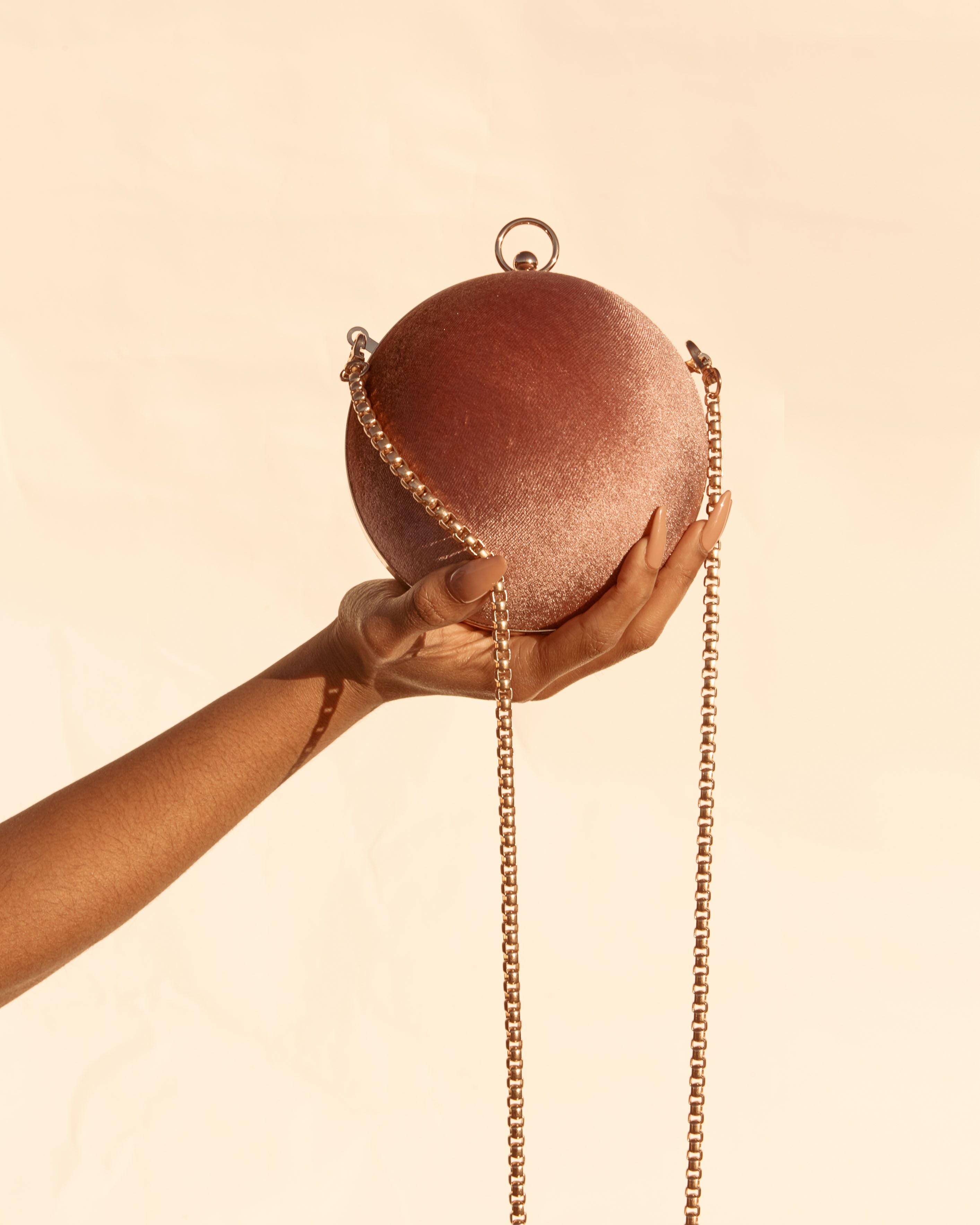 "DOT" BAG IN PINK VELVET