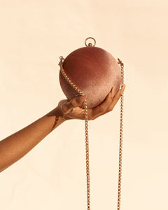 "DOT" BAG IN PINK VELVET