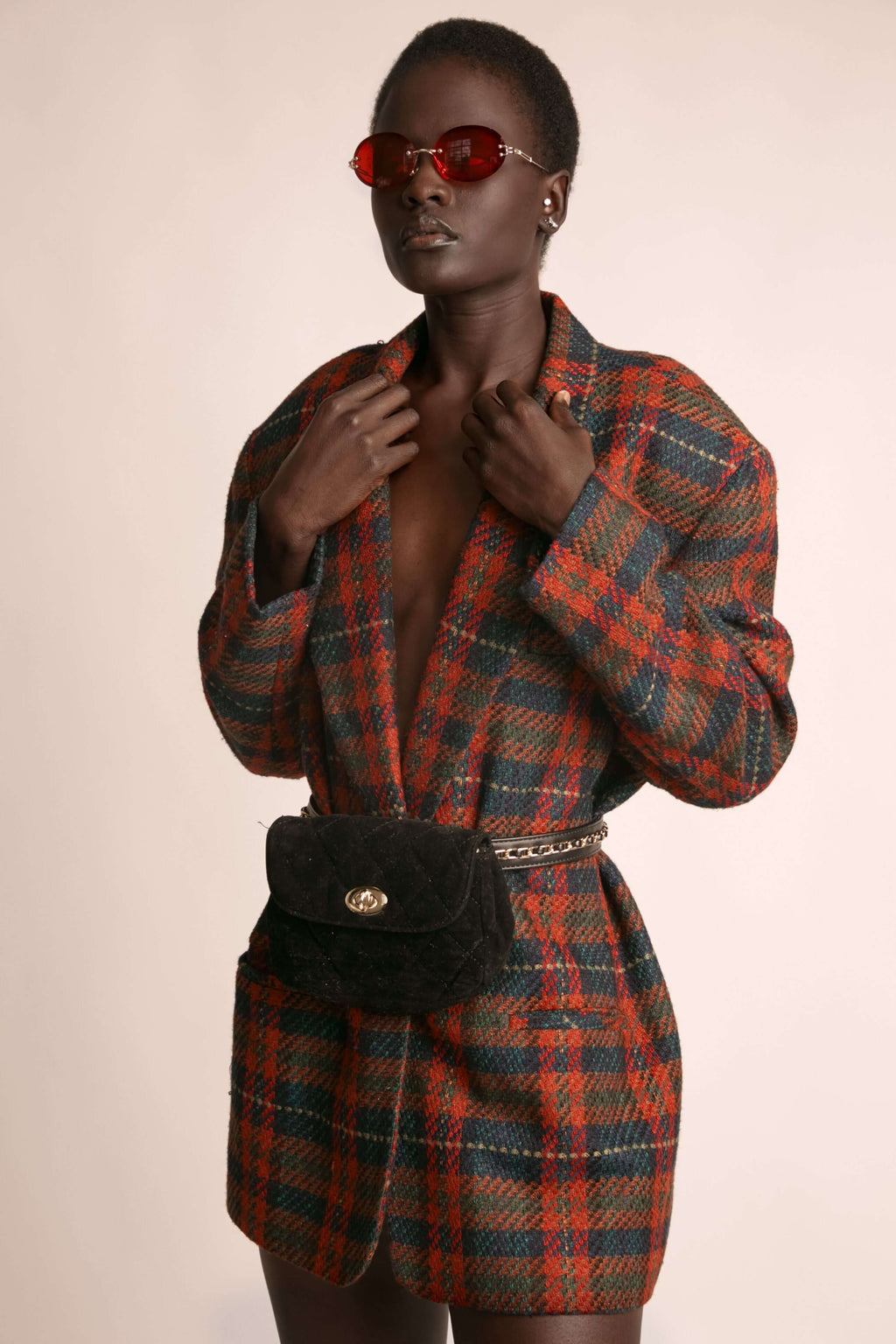 PLAID MULTI OVERSIZED BLAZER