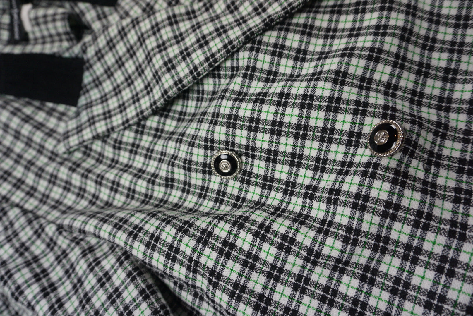 GREEN PLAID BLAZER TOP