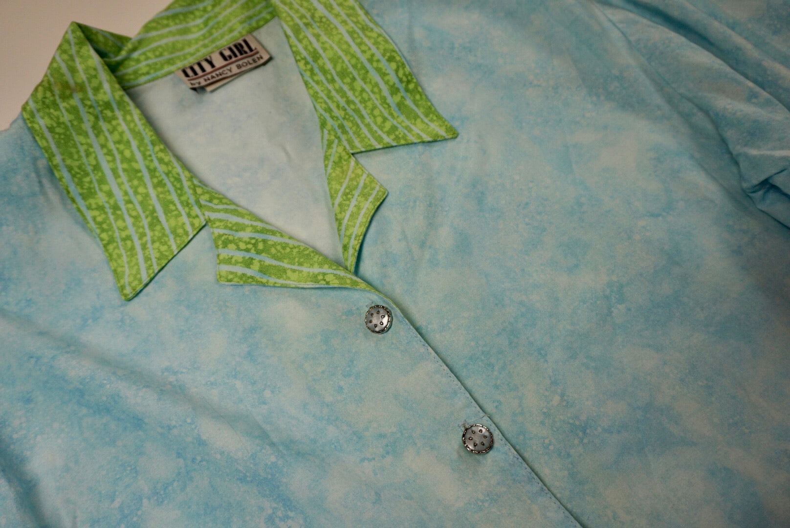 LIME BABY BLUE BUTTON DOWN