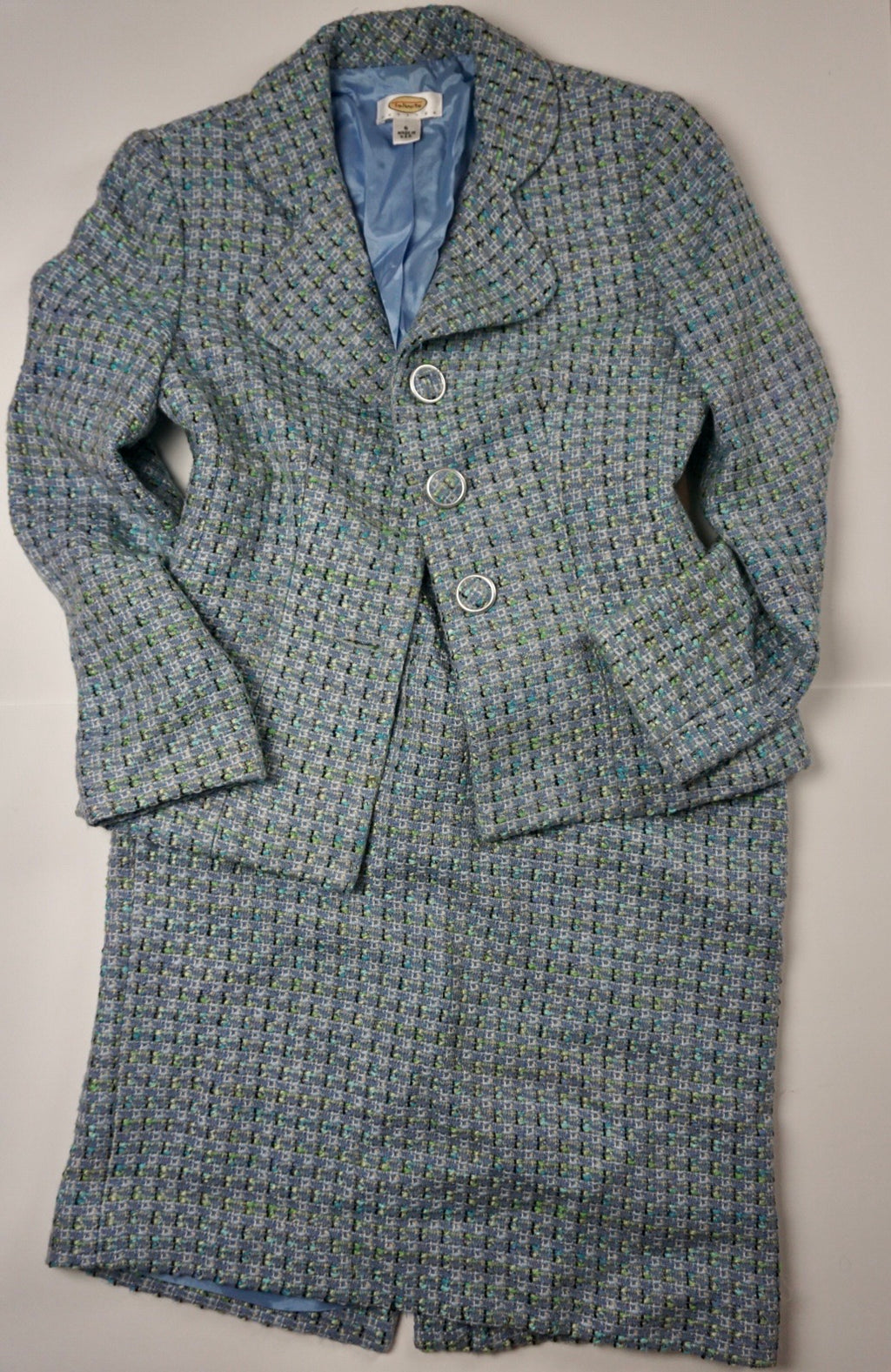 BLUE GREEN TWEED SUIT