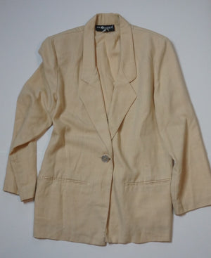 BEIGE LINEN TEXTURE BLAZER