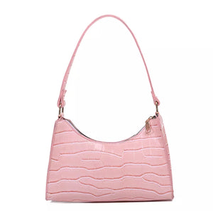 PINK CROC SHOULDER BAG