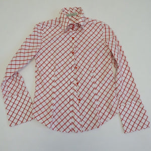 RED CROSS PATTERN BLOUSE