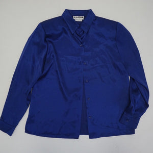 BLUE SATIN BLOUSE