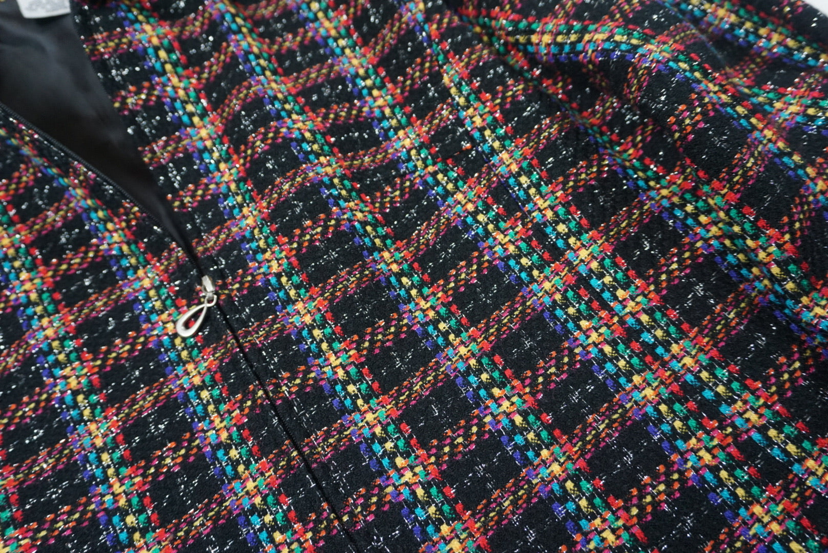 MULTI TWEED ZIP UP JACKET
