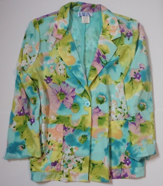 MULTI BLUE FLORAL BLAZER