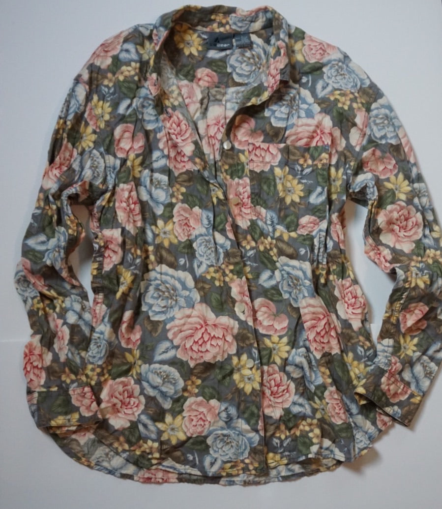 FLORAL COTTON BUTTON DOWN
