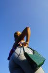GREEN CROC SHOULDER BAG