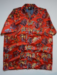JACQUARD SATIN FLORAL SHORT SLEEVE BLOUSE