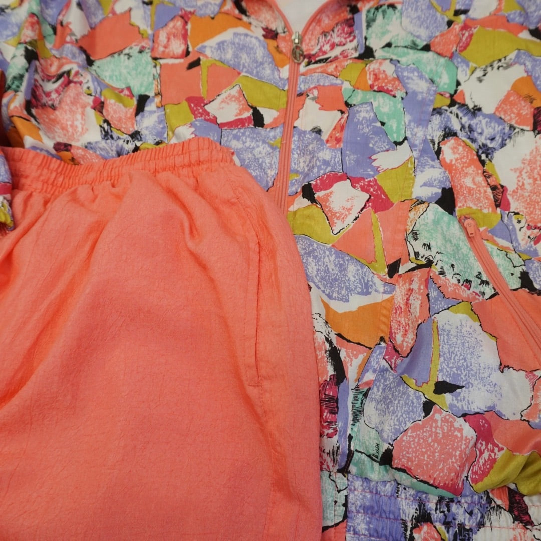 LIME AND CORAL TWO PIECE JOGGER SET