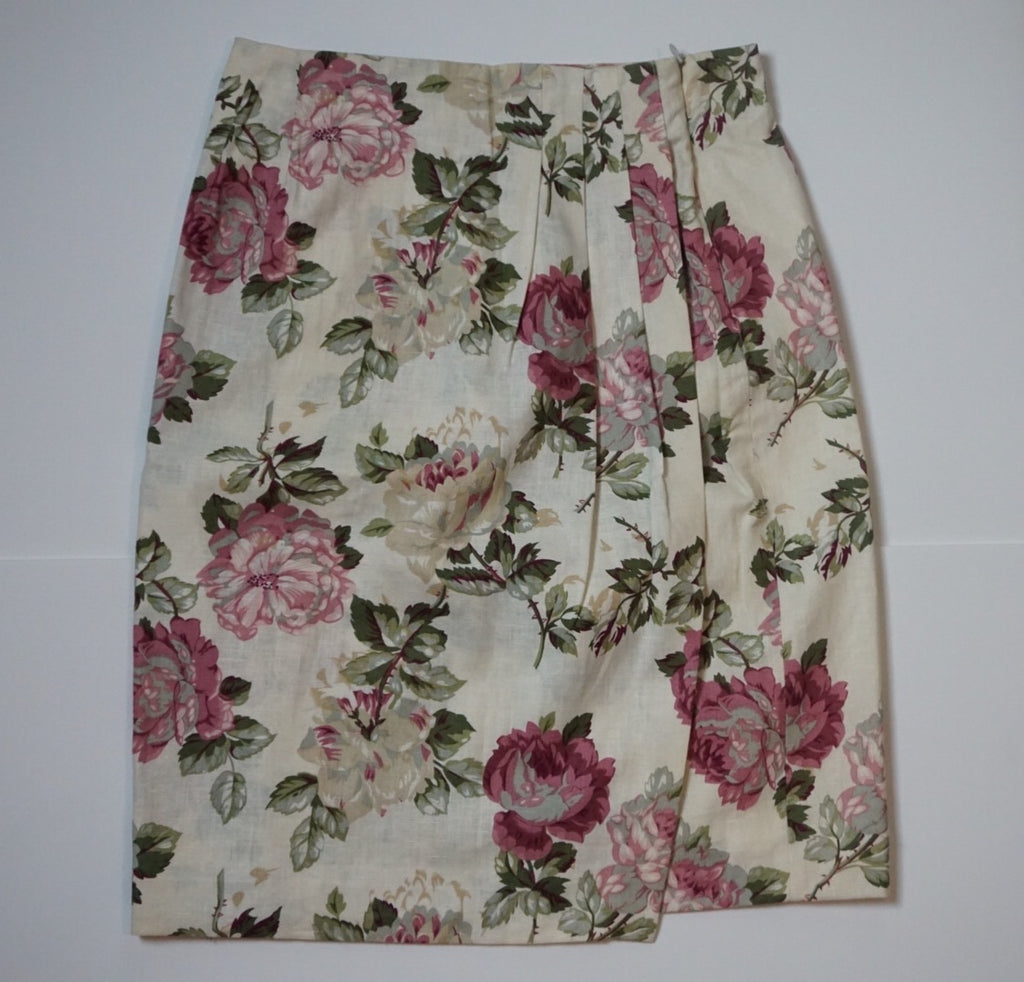 WOVEN TEXTURED FLORAL SKIRT