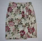 WOVEN TEXTURED FLORAL SKIRT