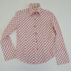 RED CROSS PATTERN BLOUSE