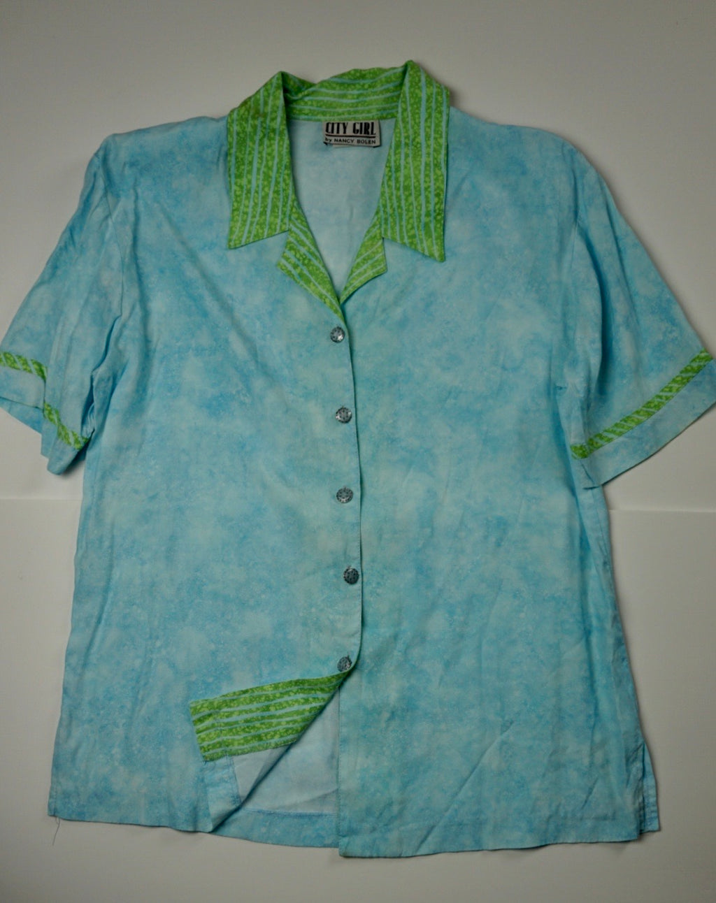 LIME BABY BLUE BUTTON DOWN