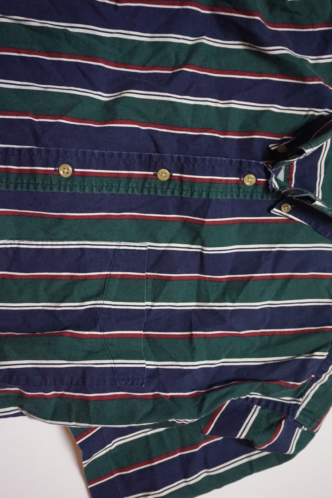 NAVY HUNTER GREEN STRIPED TOP