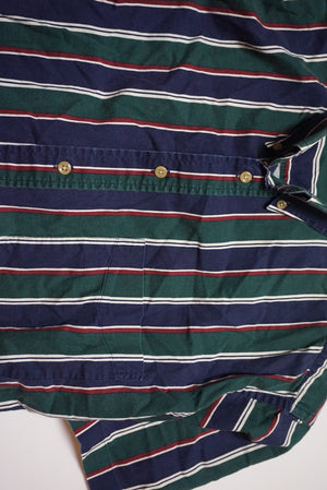 NAVY HUNTER GREEN STRIPED TOP