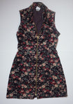 FLORAL CORDOROY ZIP DRESS