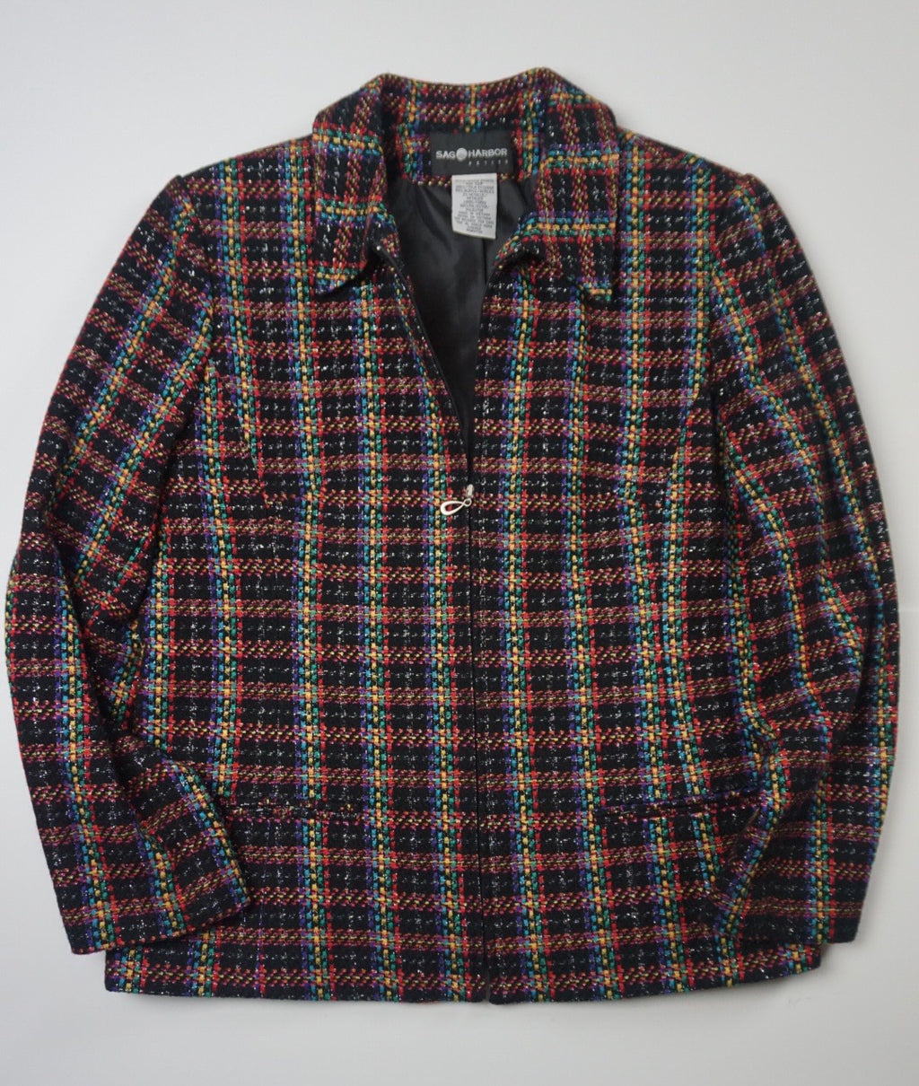 MULTI TWEED ZIP UP JACKET