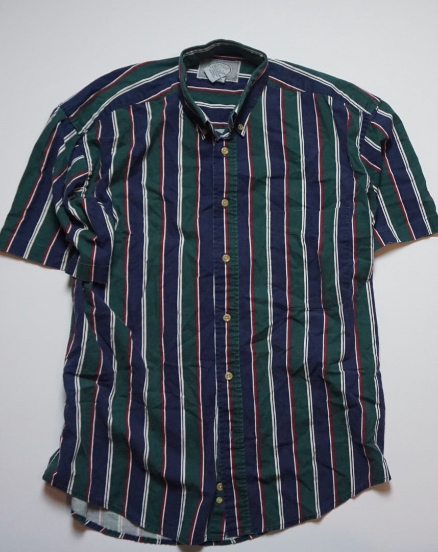 NAVY HUNTER GREEN STRIPED TOP