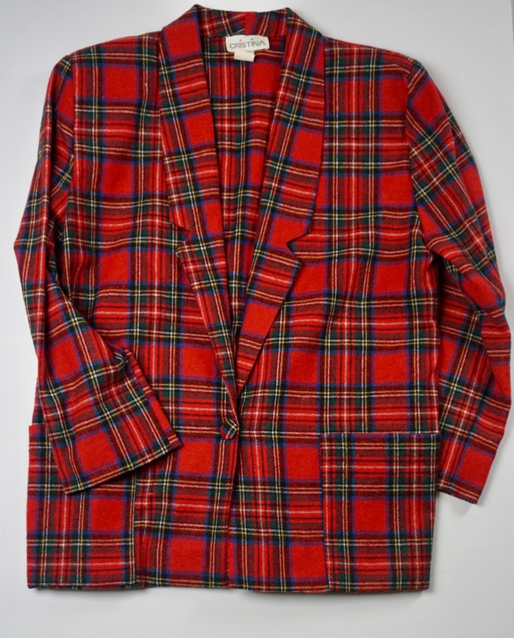 CLASSIC PLAID WOOL BLAZER