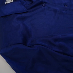BLUE SATIN BLOUSE