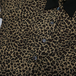LEOPARD SHORT SLEEVE BLOUSE