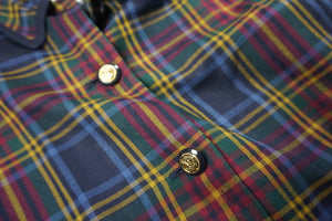 PLAID BLAZER WITH GOLD BUTTONS