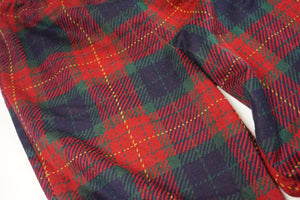 KNIT PLAID ELASTIC WAIST PANTS