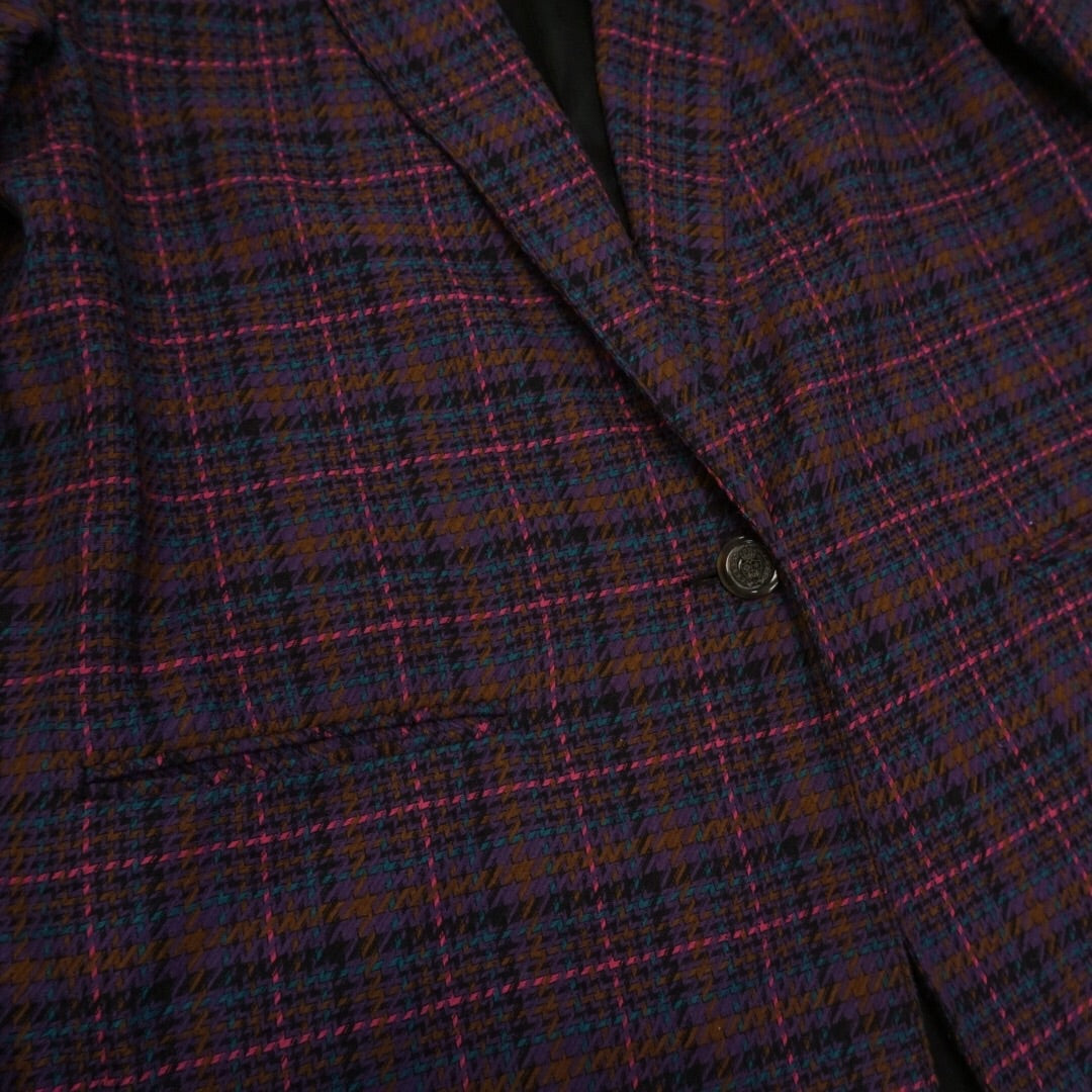 BROWN PLAID MULTI BLAZER