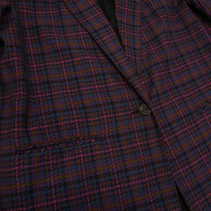 BROWN PLAID MULTI BLAZER