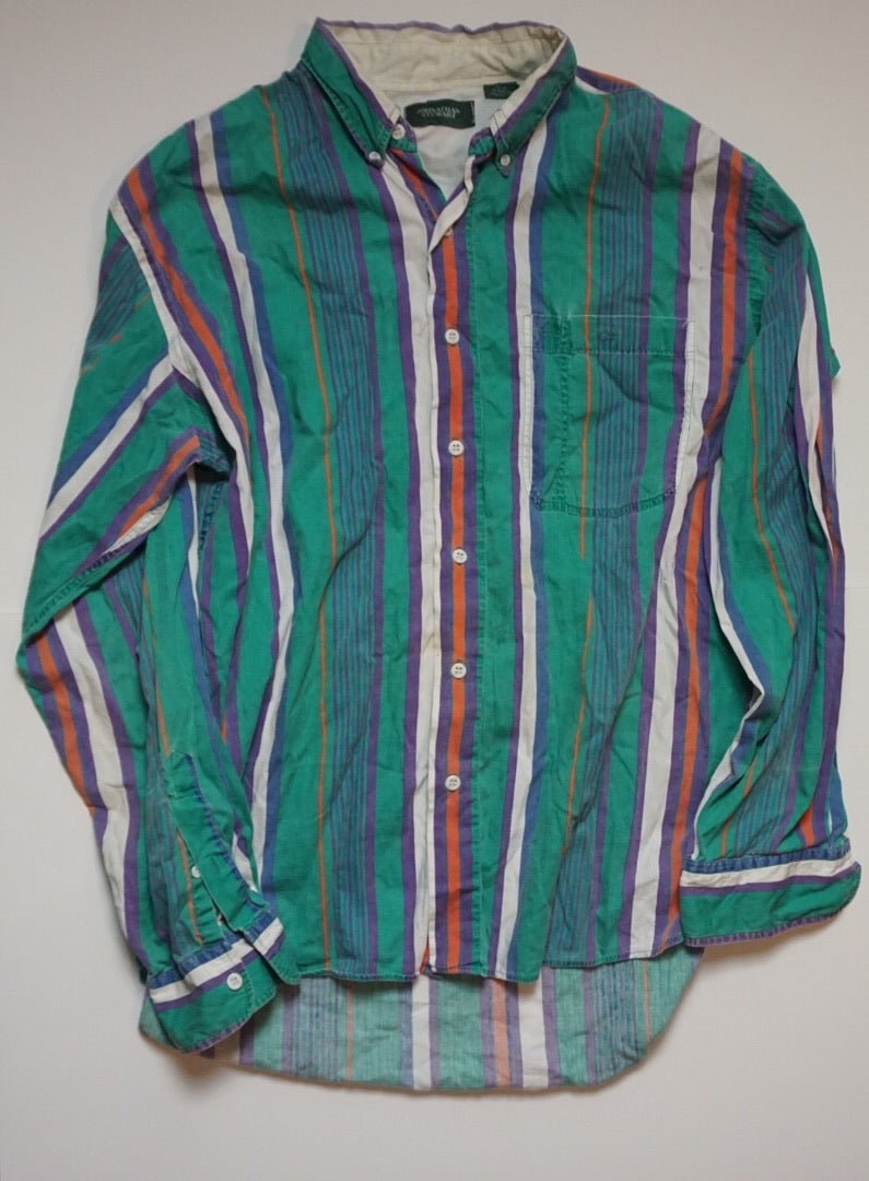 TEAL ORANGE  STRIPE TOP