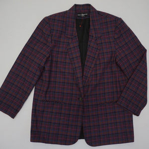 BROWN PLAID MULTI BLAZER