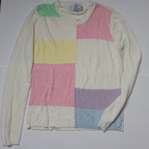 COLORBLOCK GRID KNIT TOP