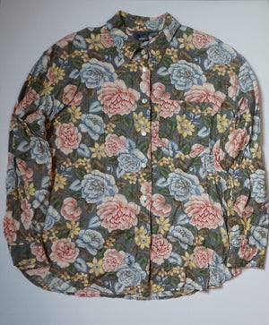 FLORAL COTTON BUTTON DOWN