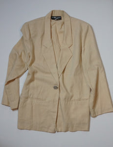 BEIGE LINEN TEXTURE BLAZER