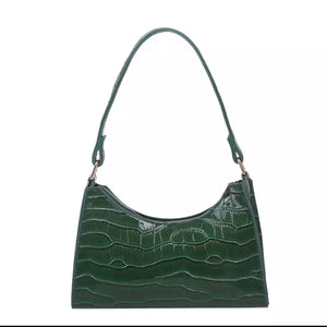 GREEN CROC SHOULDER BAG
