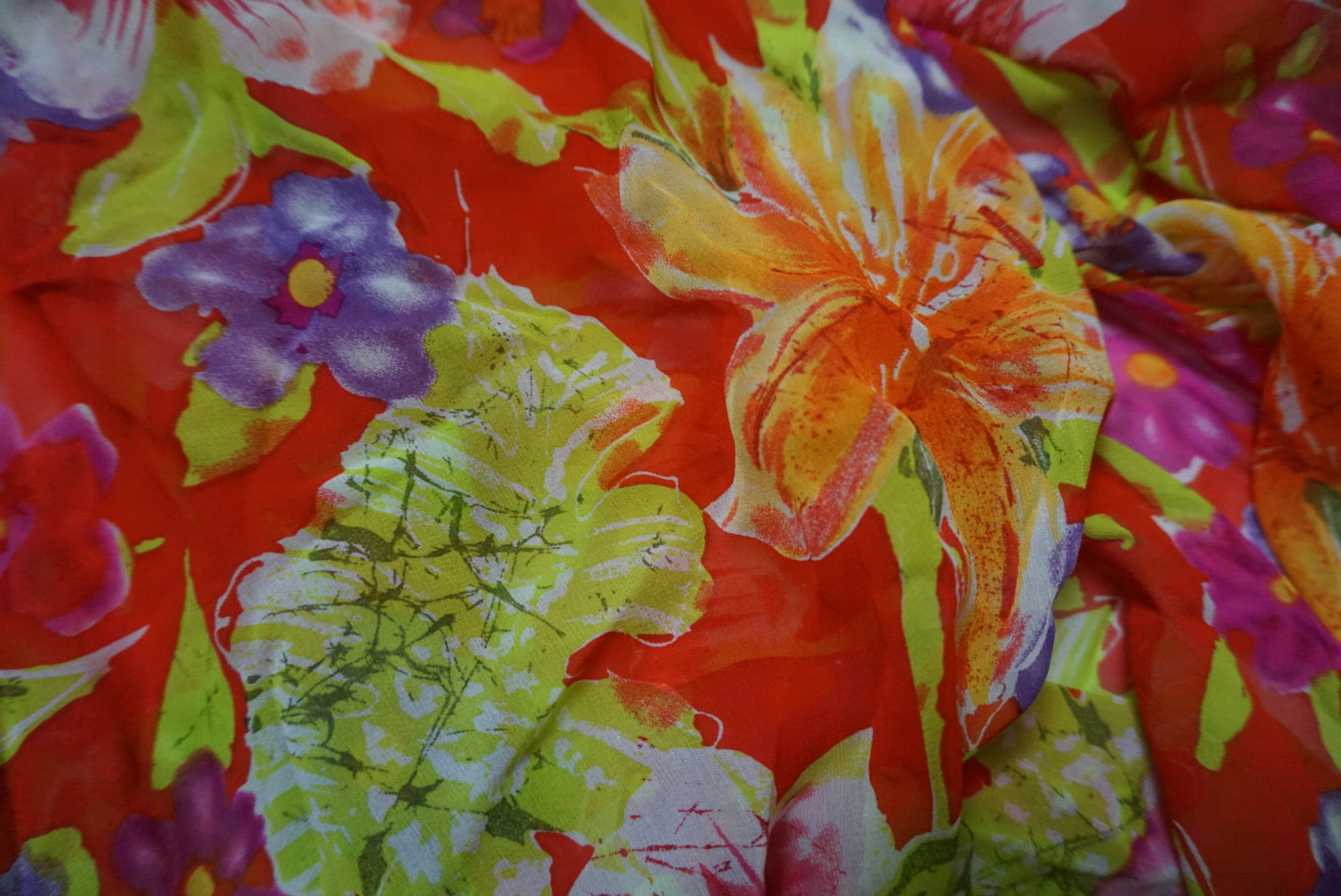 SHEER SILK FLORAL TOP